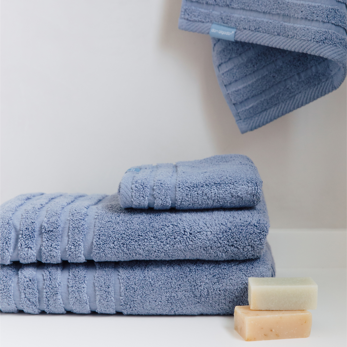 Toallas de Baño Online, Juego de toallas Textil baño, Toallas azul pastel