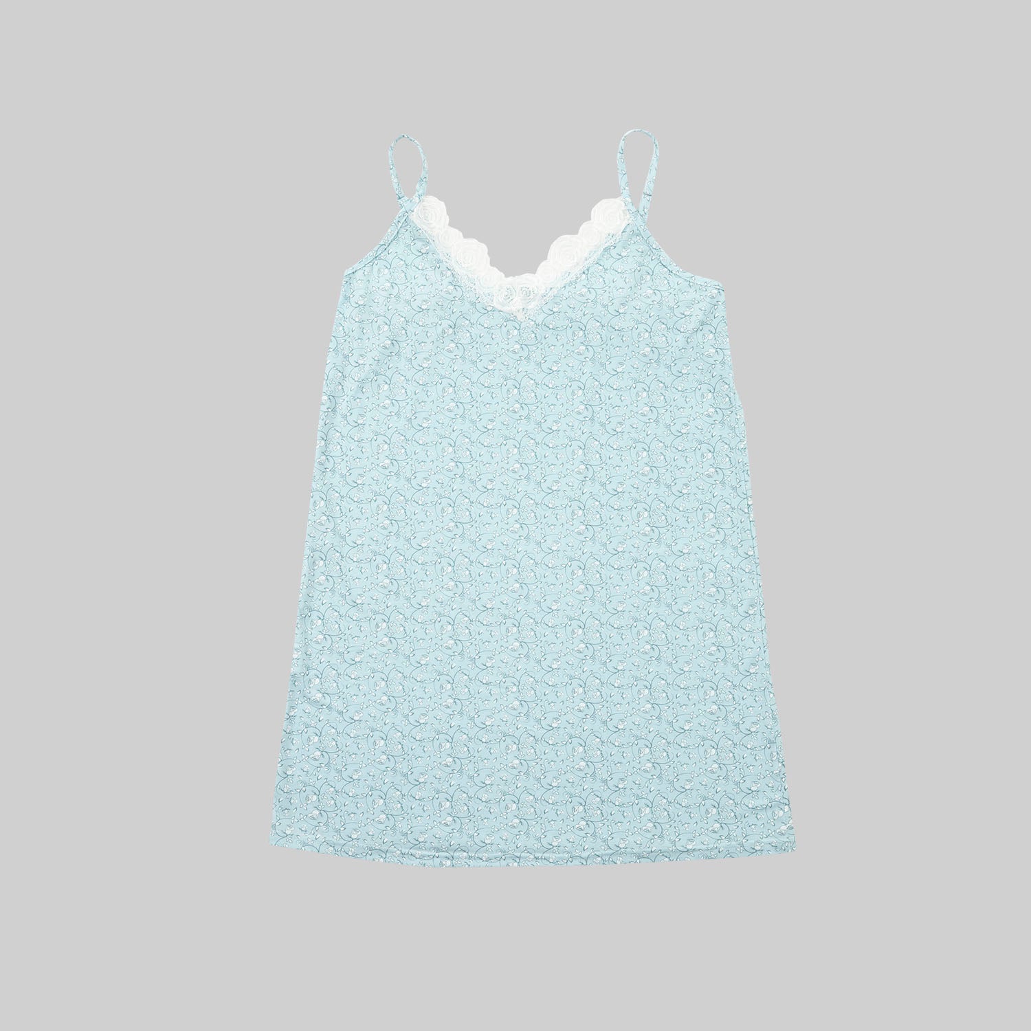 Conjunto Pijama Mujer Floral Agua Marina