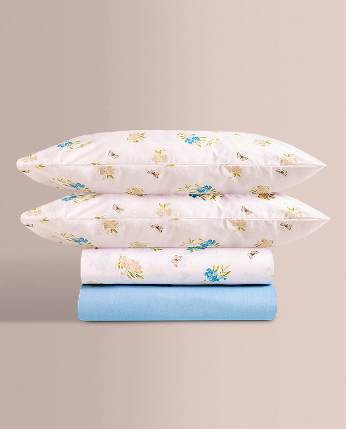 Juego de Sábanas Don Algodon Tela 150 Hilos Eterea Celeste