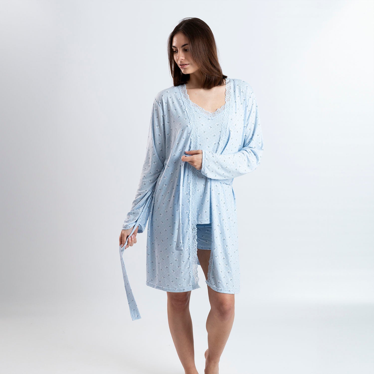 Conjunto Pijama Mujer Fresh Celeste