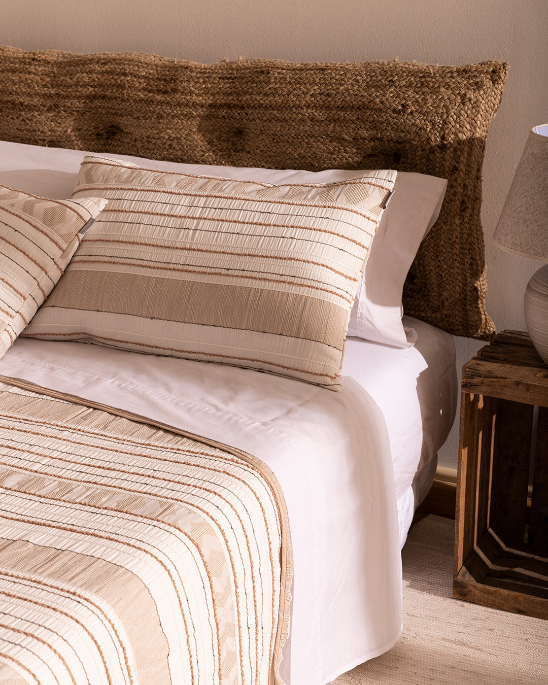 Colcha Don Algodon Jacquard Yaiza Beige