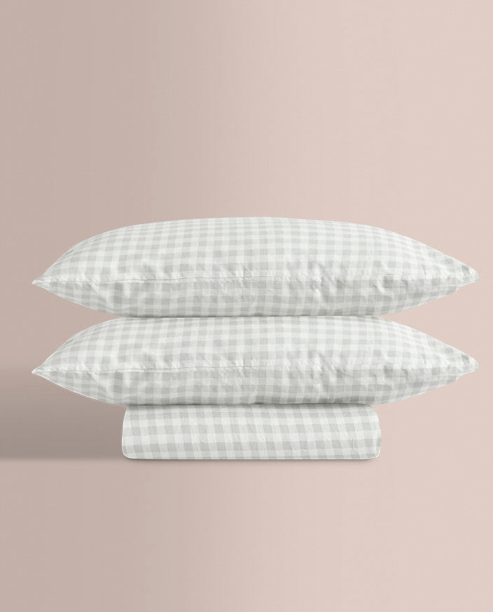 Dúo Nórdico Don Algodon Elia 150 Hilos Gris - Set Funda Nórdica + Funda de Almohada