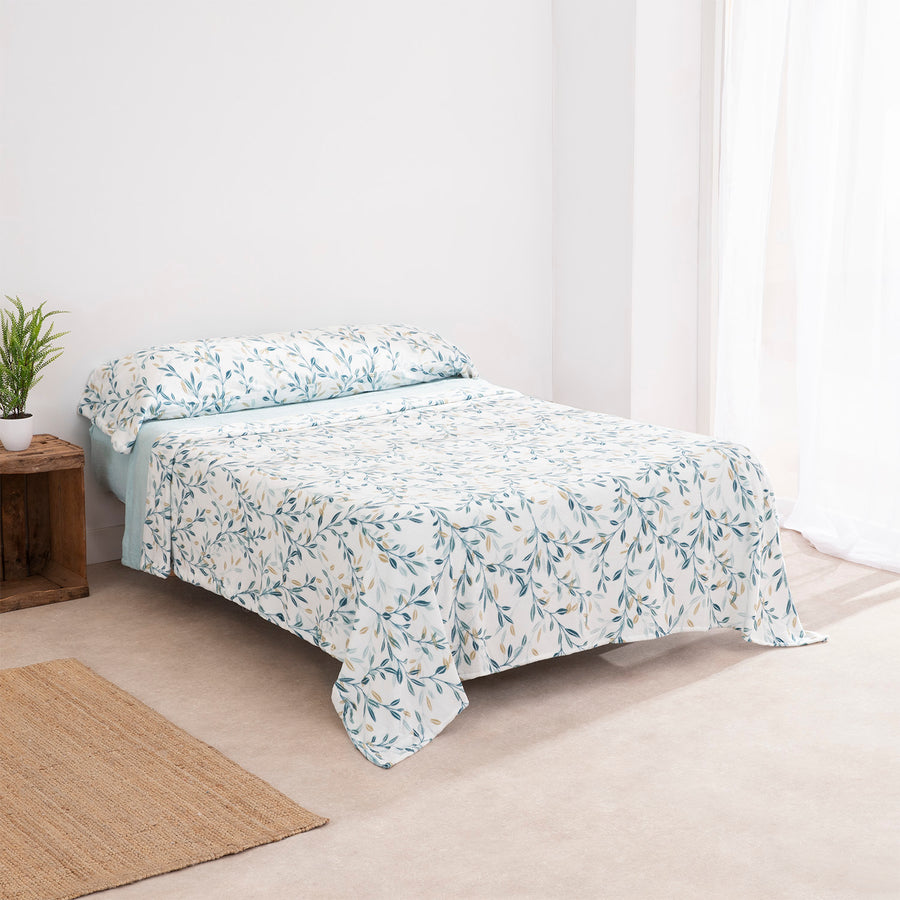 Juego de Sábanas Coralina Karamelo Daire Agua Marina