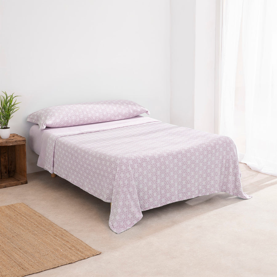 Juego de Sábanas Coralina Karamelo Siena Lavanda