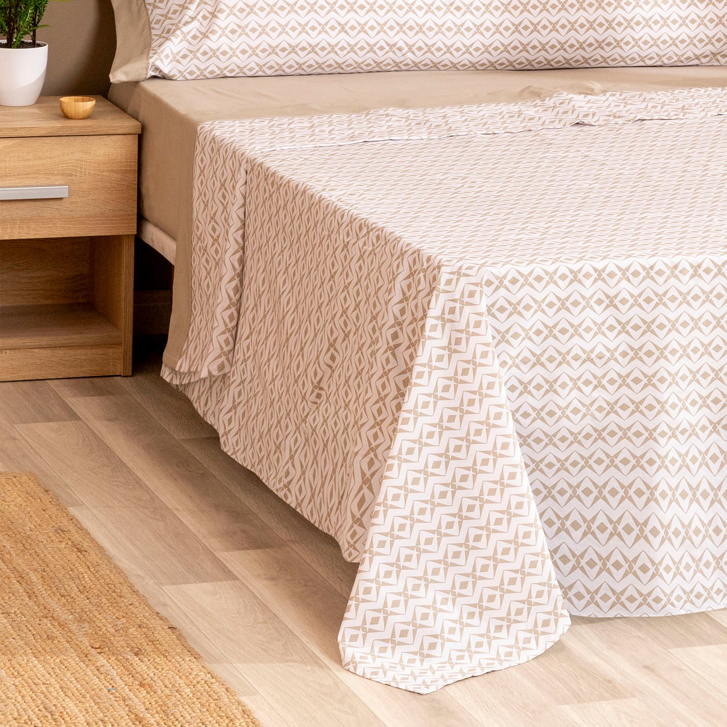 Juego de Sábanas Tela Sashi Beige