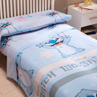 Juego de Sábanas Infantil Stitch Azul - Disney