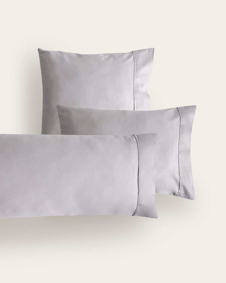 Funda Almohada Don Algodon Satén Elba Gris