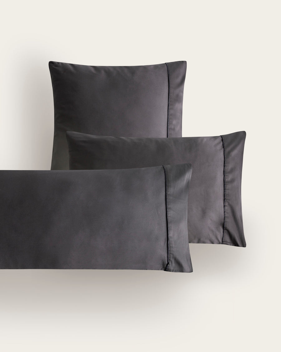 Funda Almohada Don Algodon Satén Elba Gris Marengo