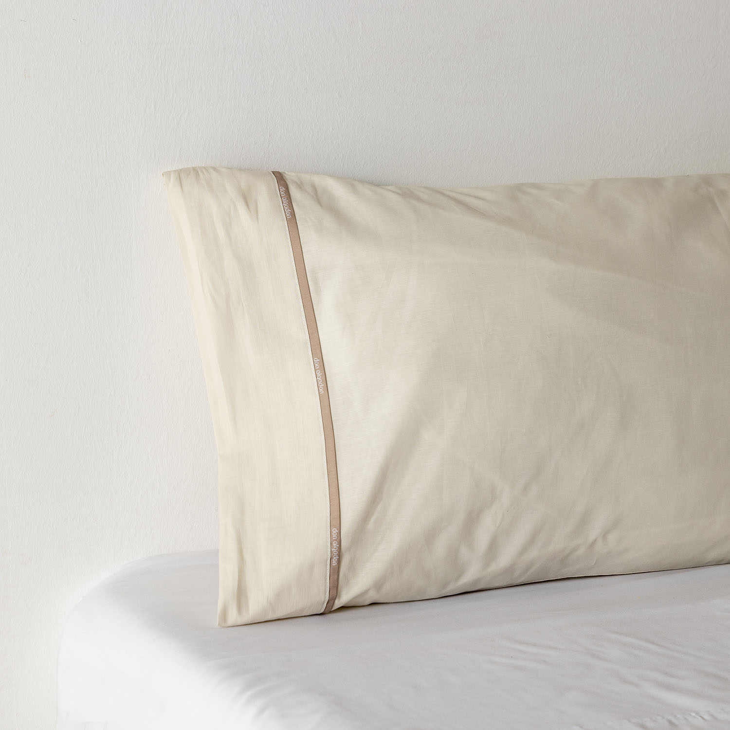 Funda de Almohada Don Algodon Percal Beige