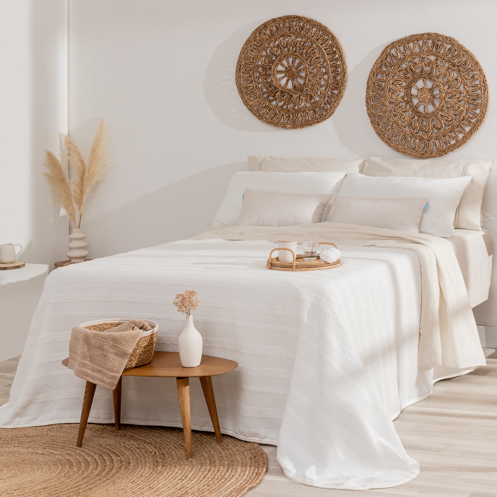 Colcha Jacquard Don Algodon Iria Blanco