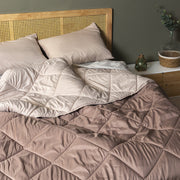 Edredón Eden Samanta Bicolor Arena/Avellana - Set Edredón + Funda de Almohada