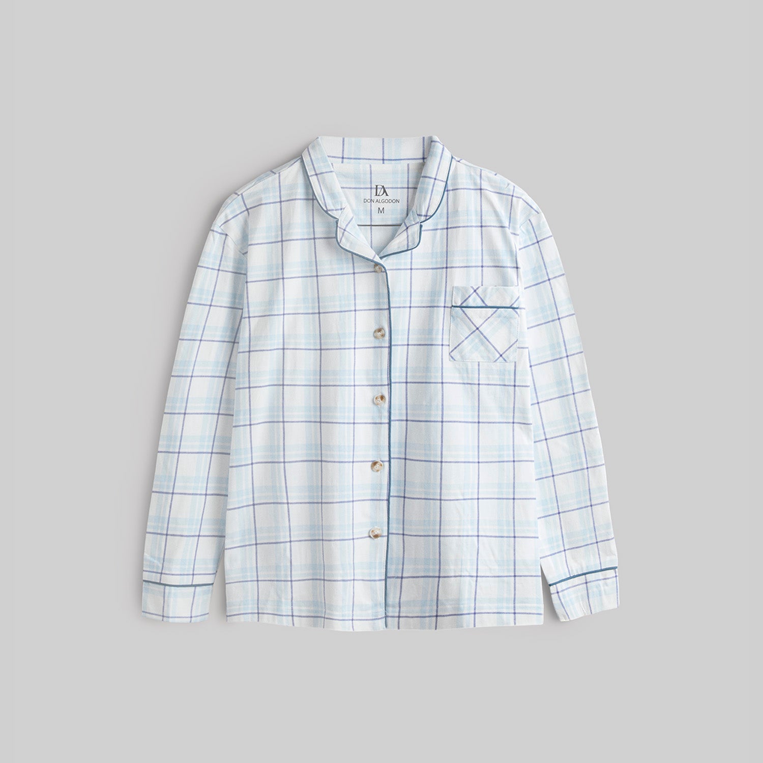 Pijama Don Algodon Mujer Cuadros Azul