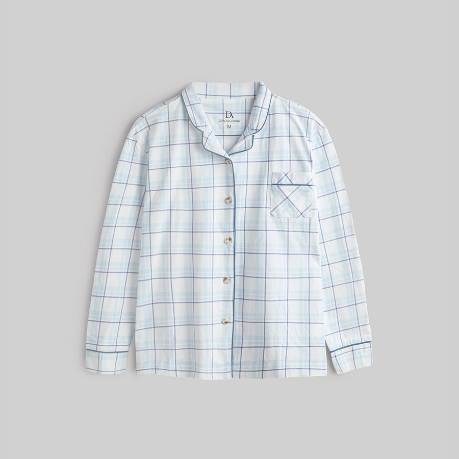 Pijama Cuadros Don Algodon Mujer Azul