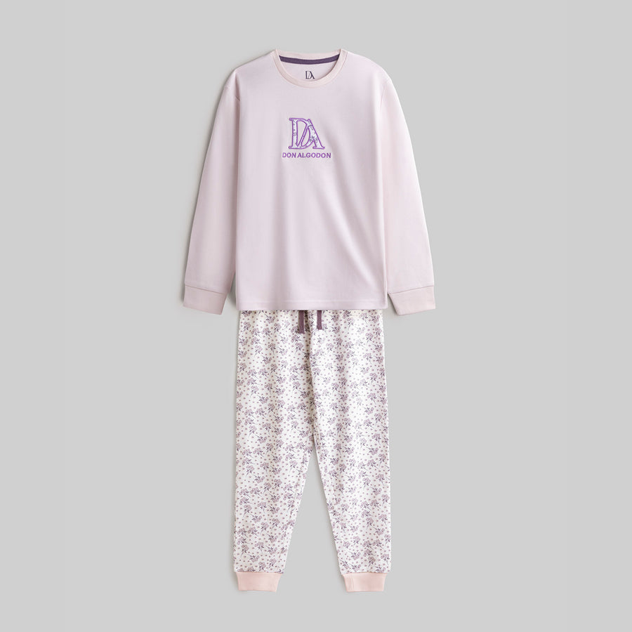 Pijama Don Algodon Mujer Rosa Flores