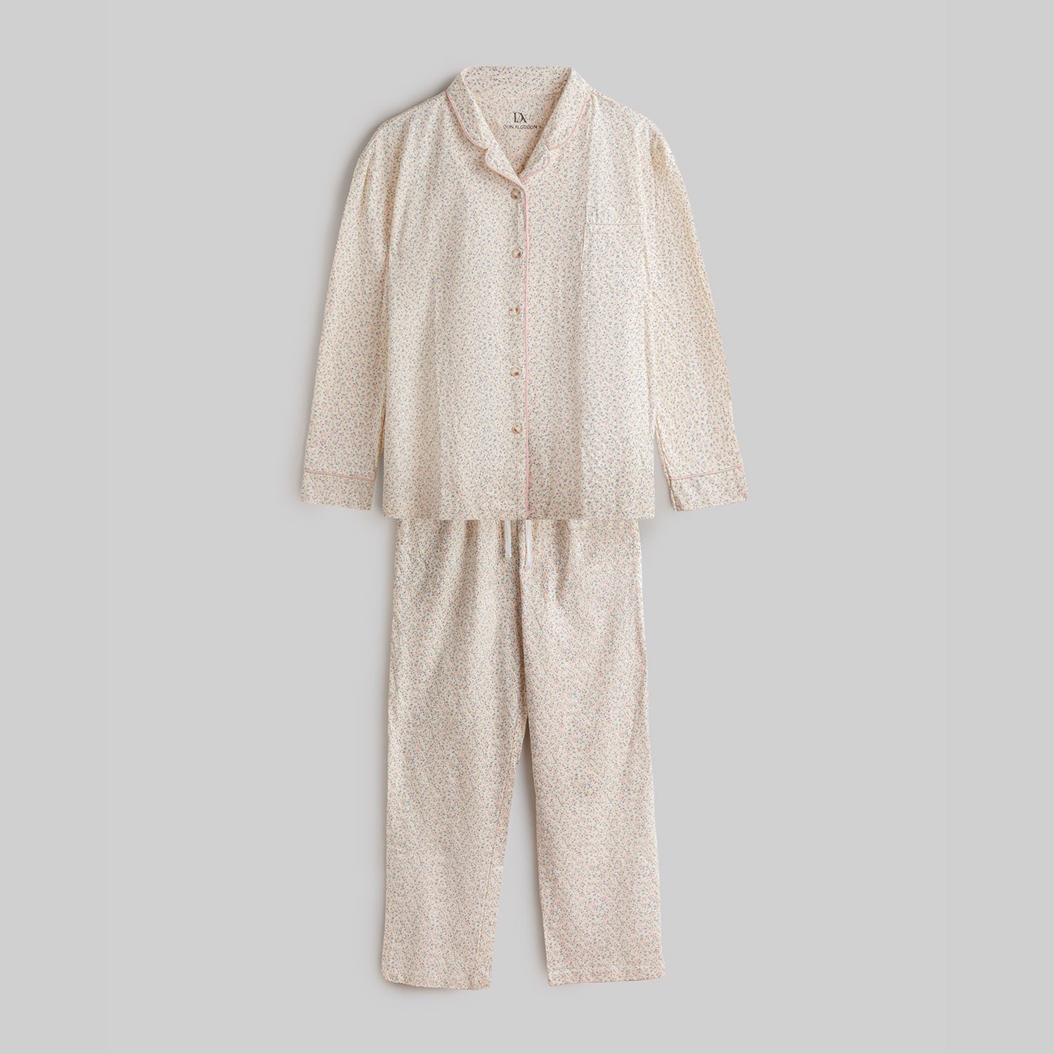 Pijama Don Algodon Mujer Floral Botones
