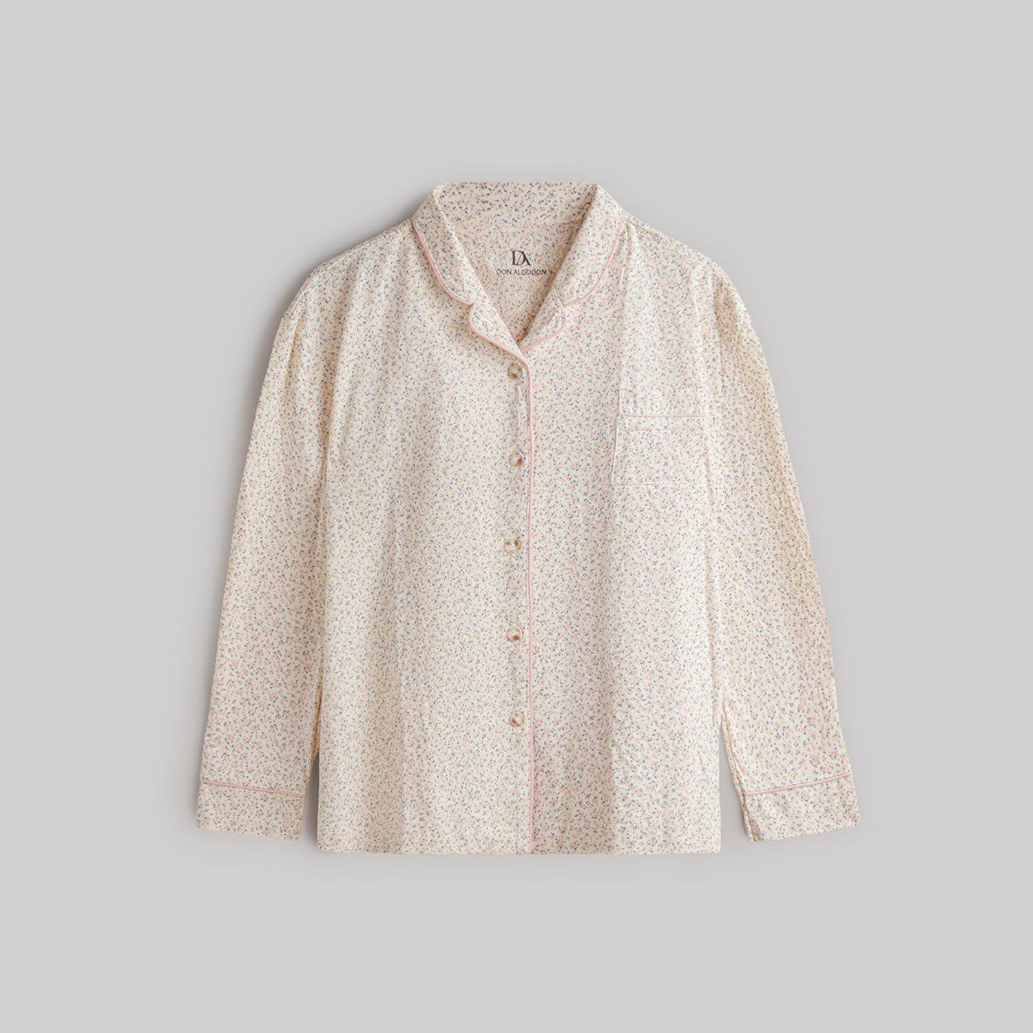 Pijama Don Algodon Mujer Floral Botones