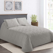 Edredón Dolce Jacquard Enia Gris - Set Edredón + Fundas de Almohada