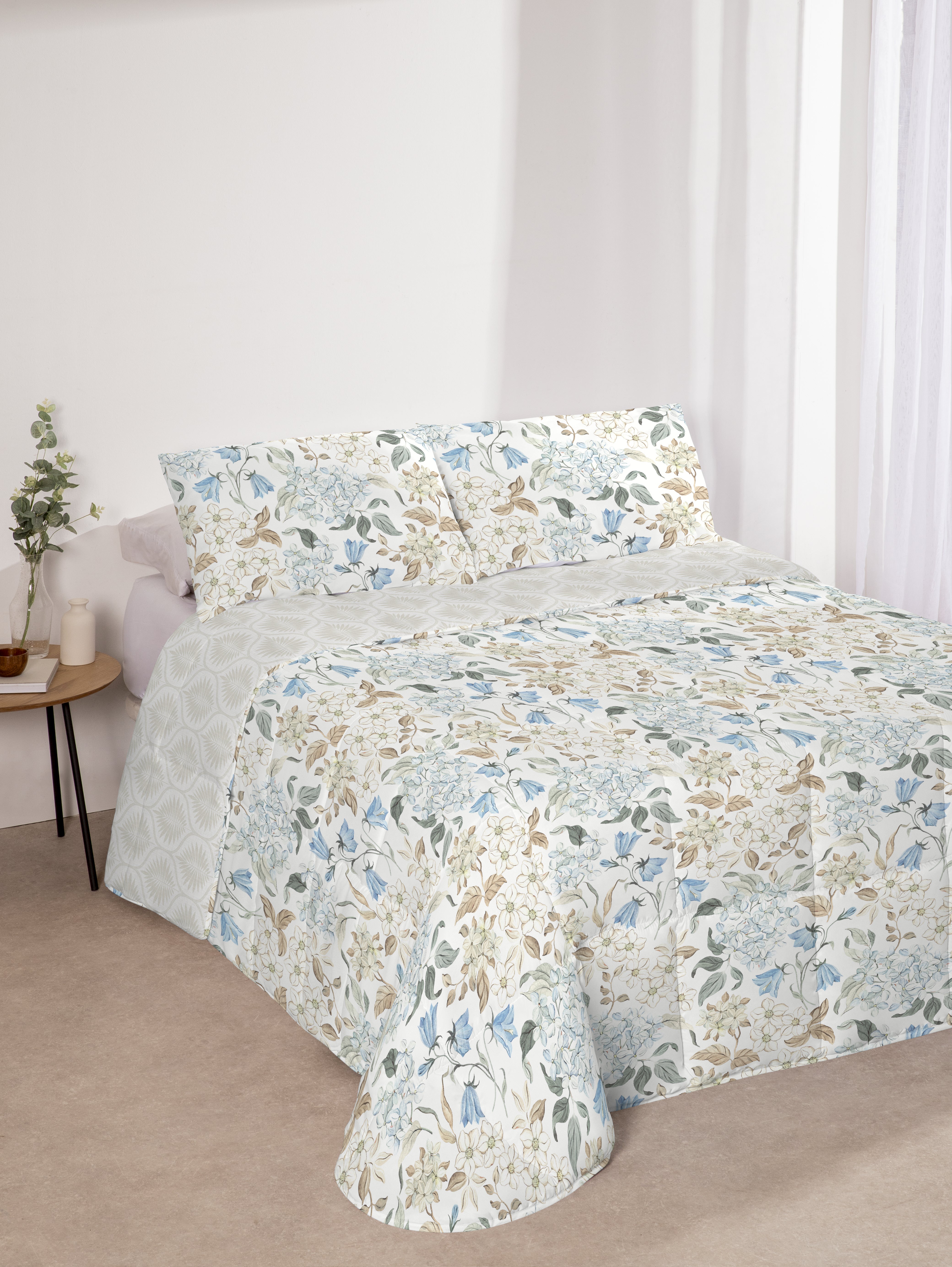 Edredón Don Algodon Digital Reversible Fiore - Set Edredón + Fundas de Almohada