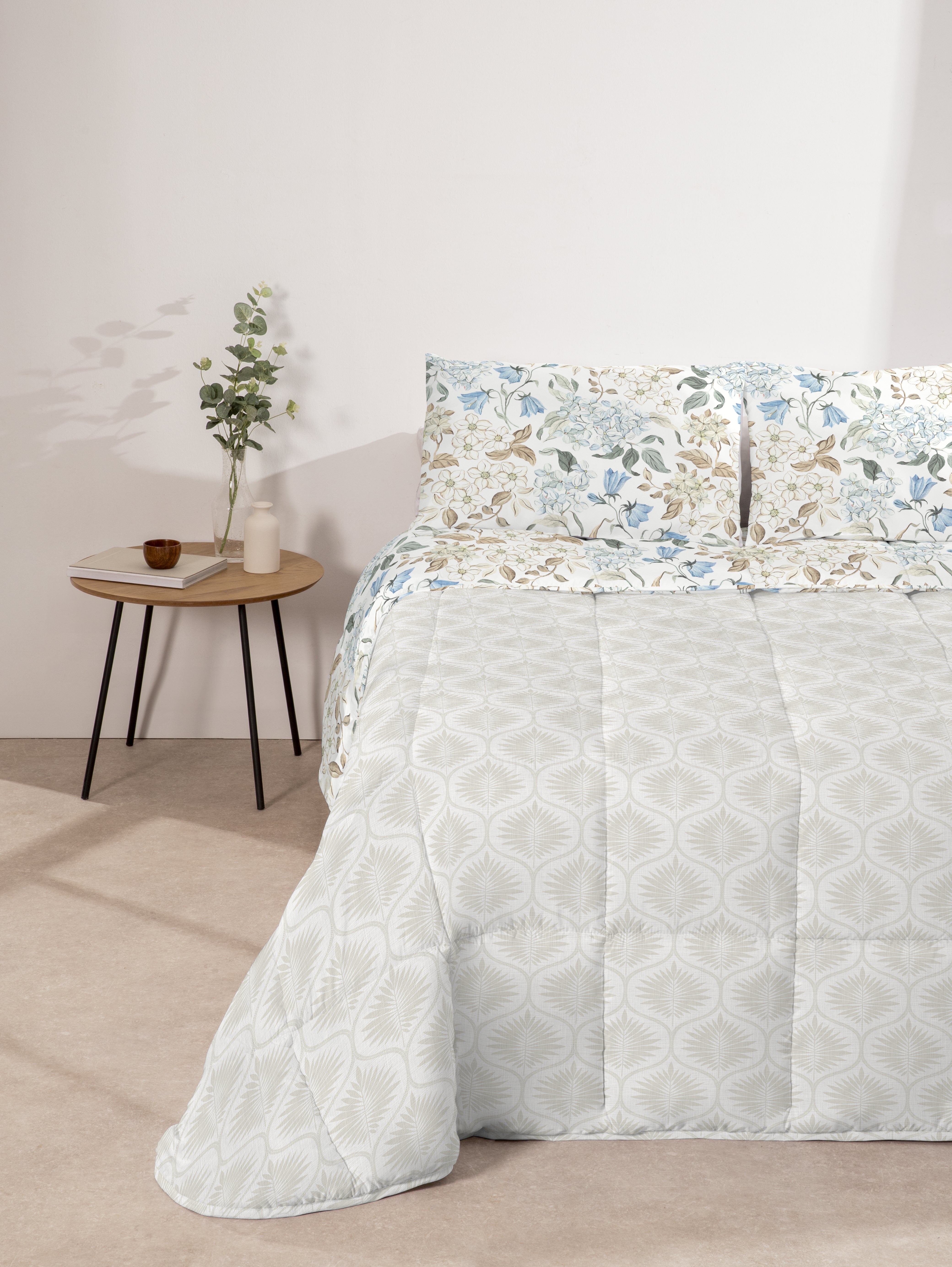 Edredón Don Algodon Digital Reversible Fiore - Set Edredón + Fundas de Almohada