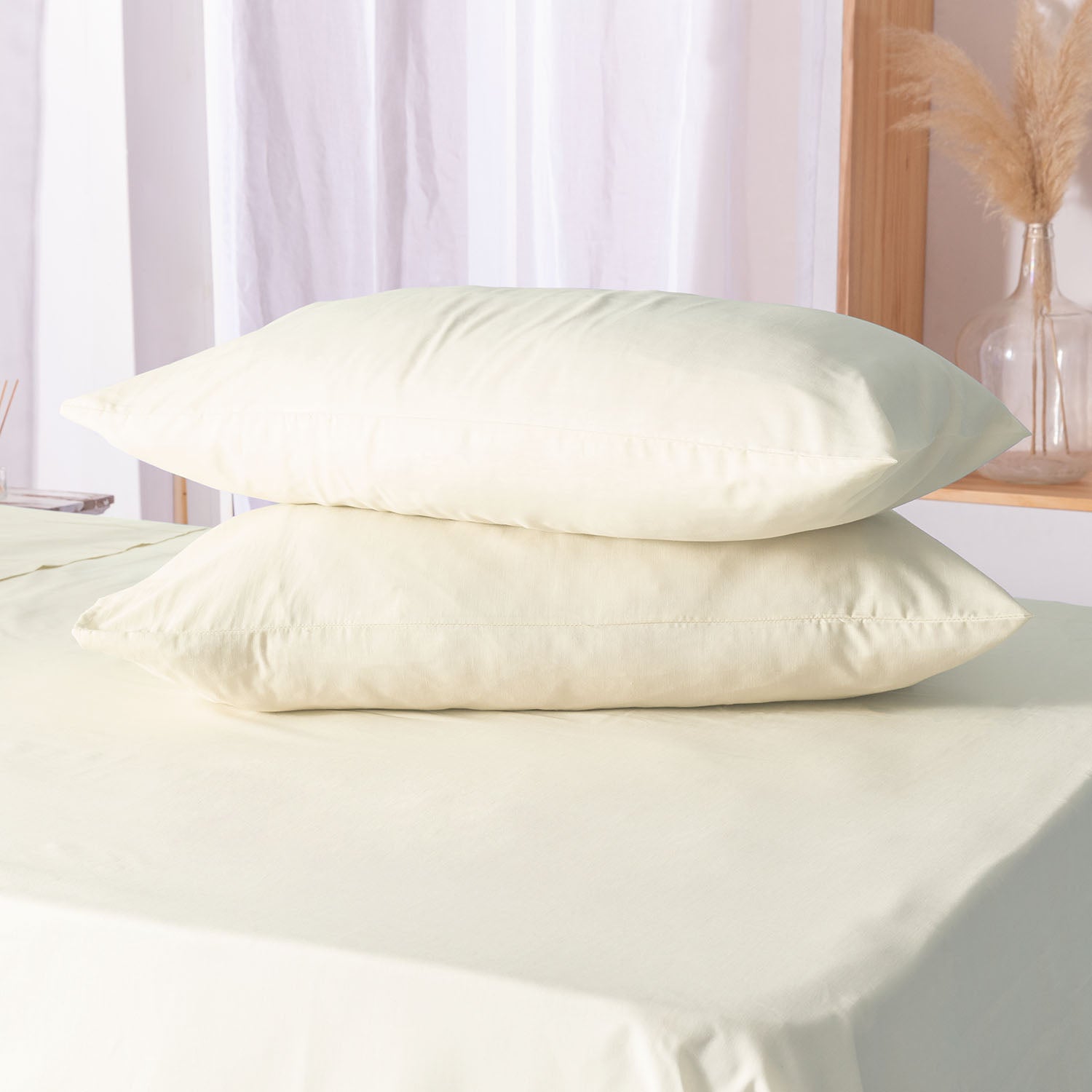 Funda de Almohada Karamelo Liso Beige