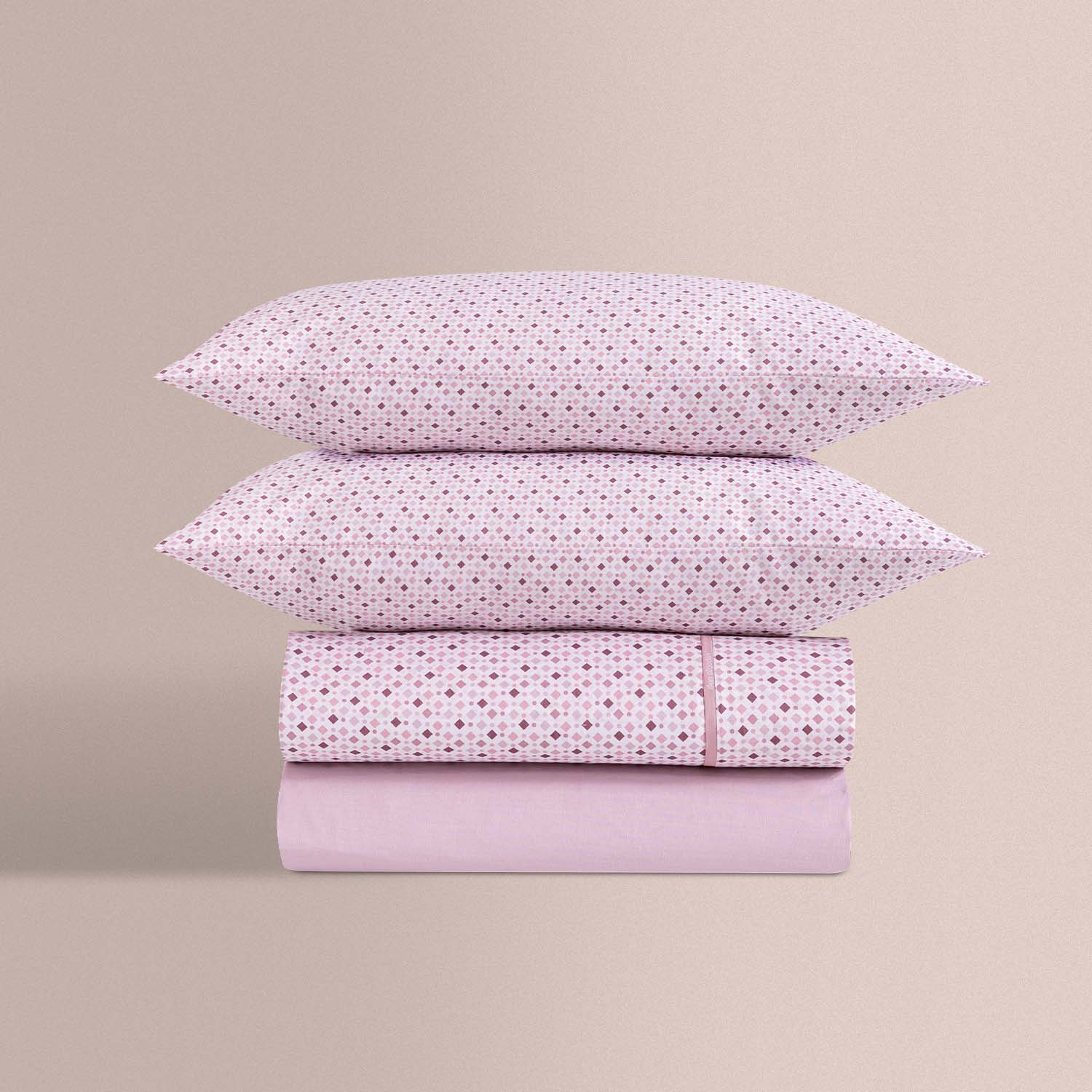 Juego de Sábanas Estampado Don Algodon Nikos Rosa