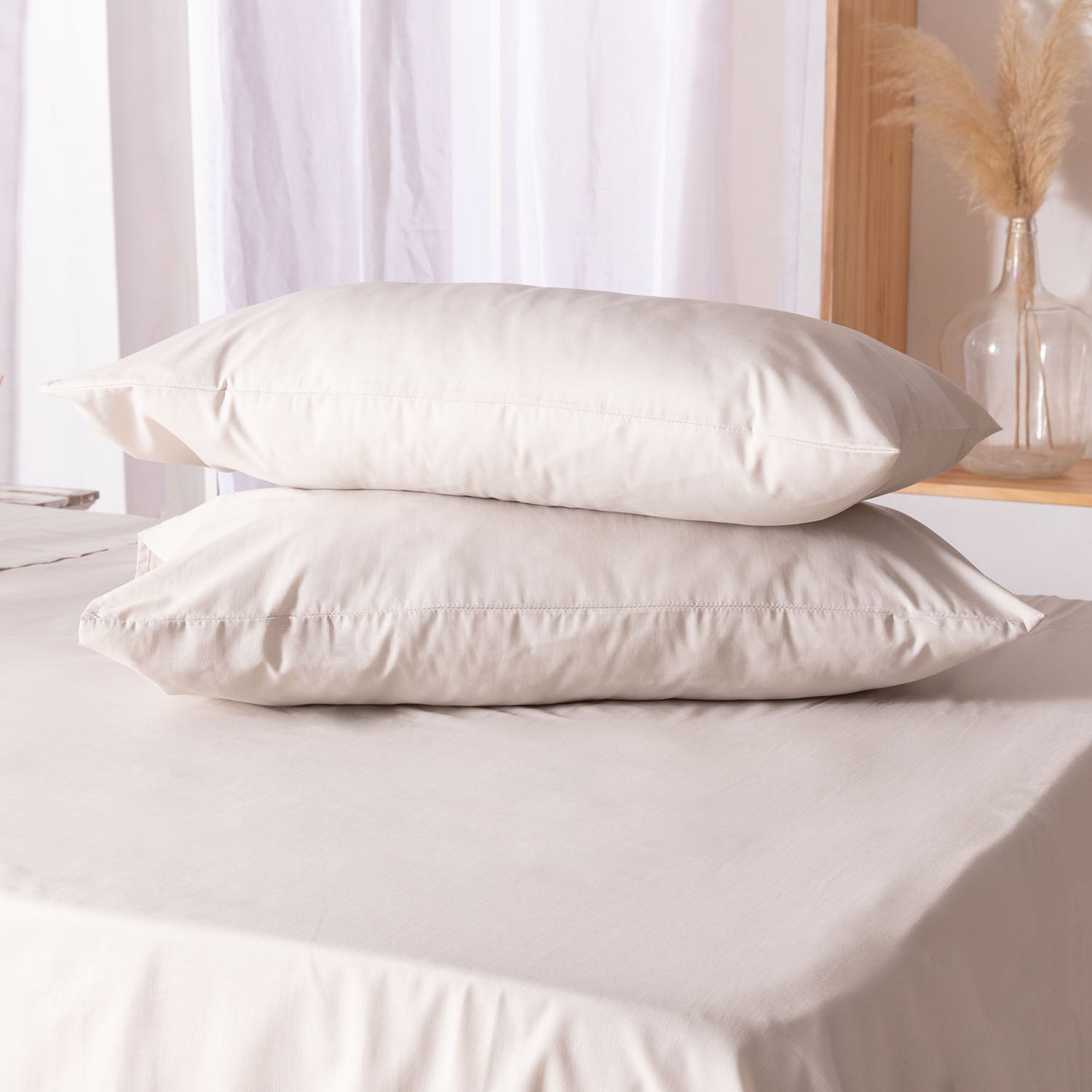 Funda de Almohada Karamelo Liso Avellana