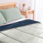 Edredón Eden Samanta Bicolor Agua Marina/Azul Petróleo - Set Edredón + Funda de Almohada