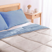 Edredón Eden Samanta Bicolor Azul/Beige - Set Edredón + Funda de Almohada