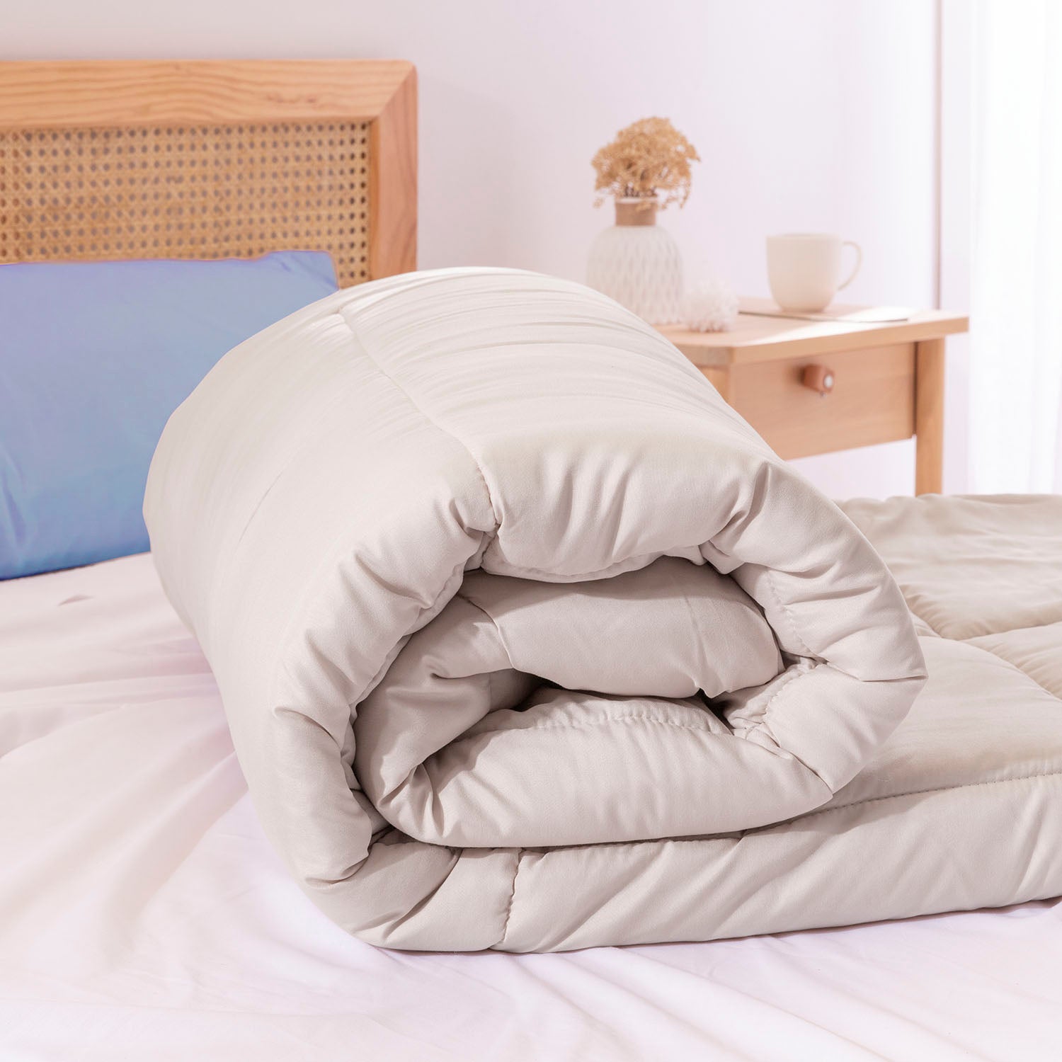 Edredón Eden Samanta Bicolor Azul/Beige - Set Edredón + Funda de Almohada