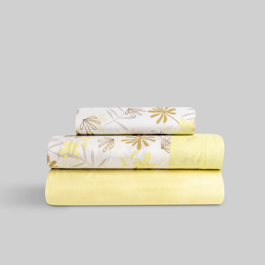 Juego de Sábanas Microfibra Gaela Amarillo