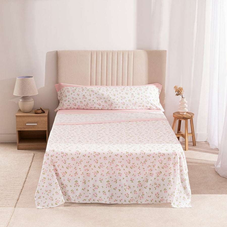 Juego de Sábanas Microfibra Yesenia Rosa