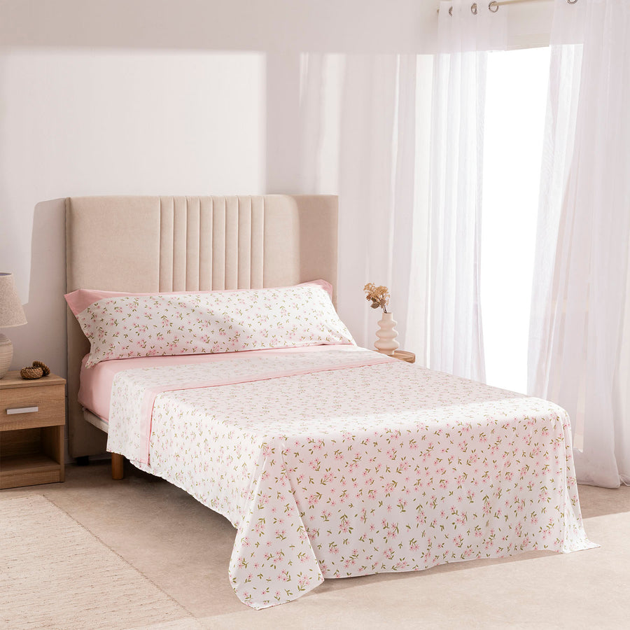 Juego de Sábanas Microfibra Yesenia Rosa