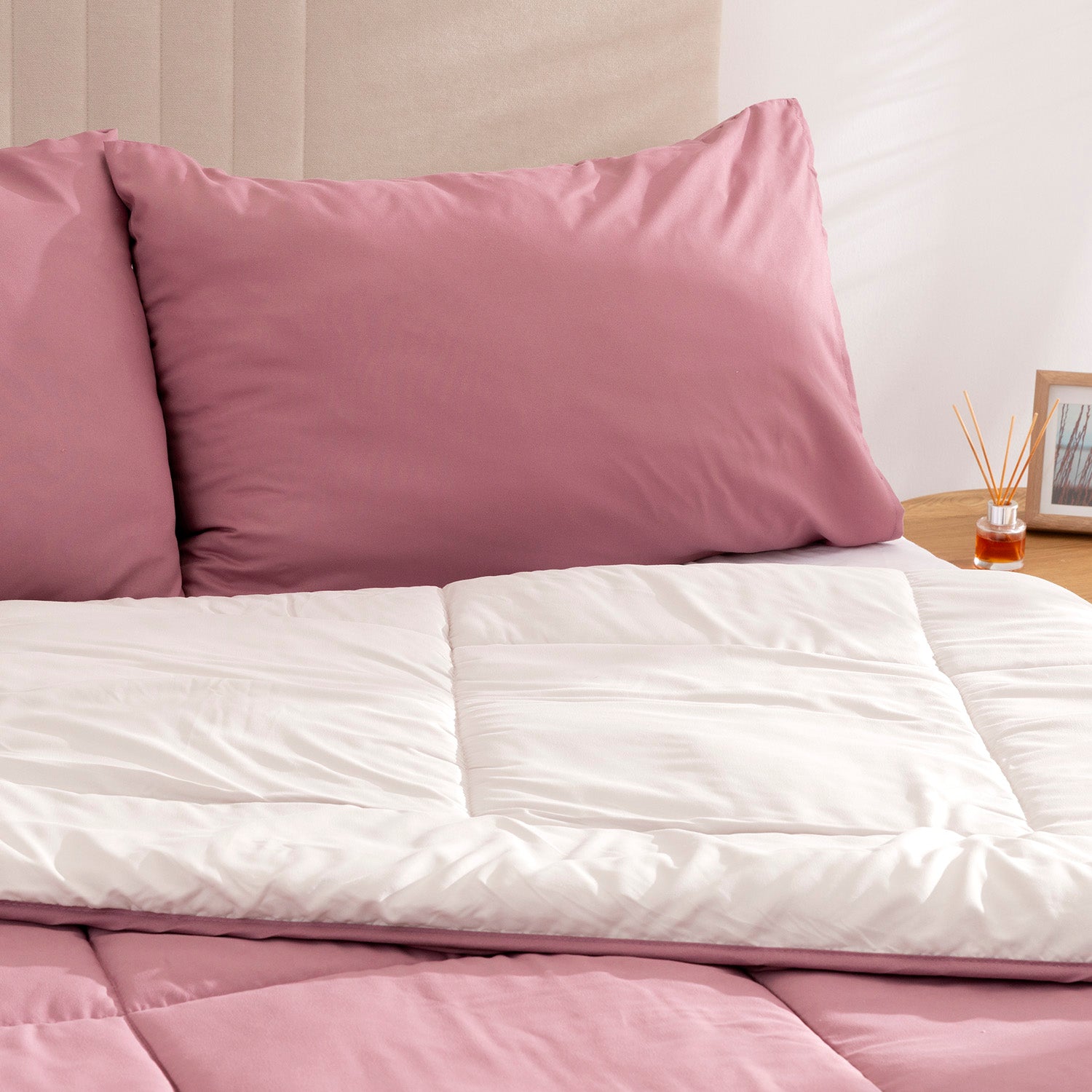 Edredón Eden Samanta Bicolor Maquillaje/Beige - Set Edredón + Funda de Almohada