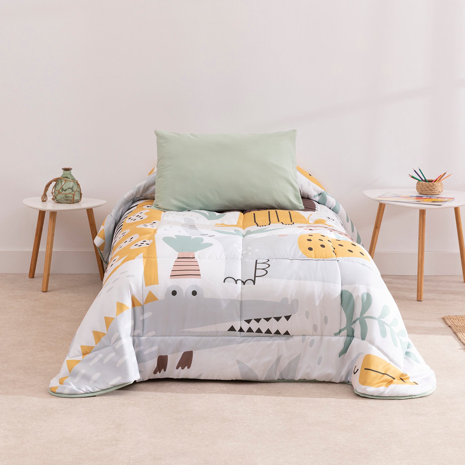 Edredón Infantil Karamelo Confort Digital Jungle - Set Edredón + Fundas de Almohada