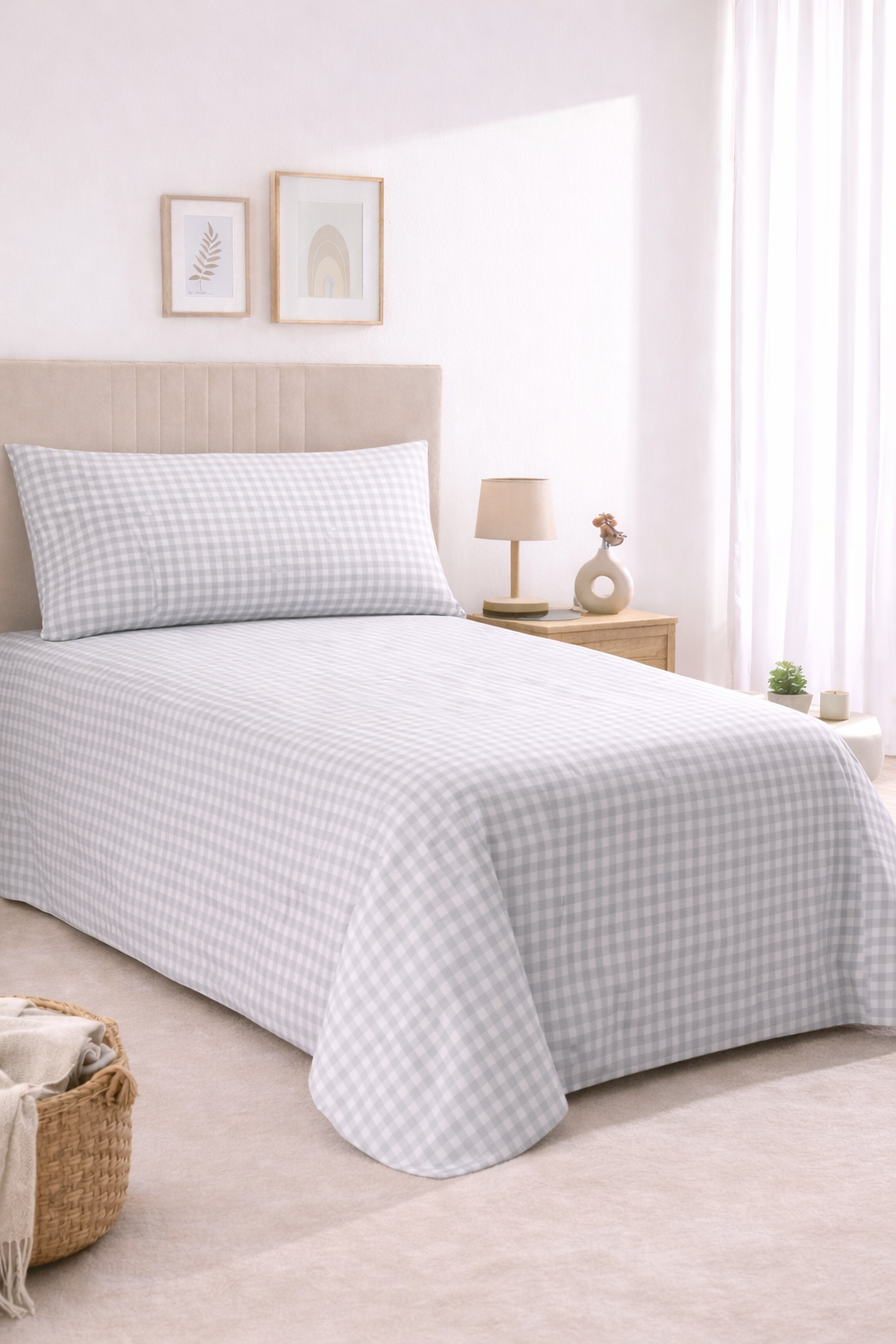 Dúo Nórdico Don Algodon Elia 150 Hilos Gris - Set Funda Nórdica + Funda de Almohada