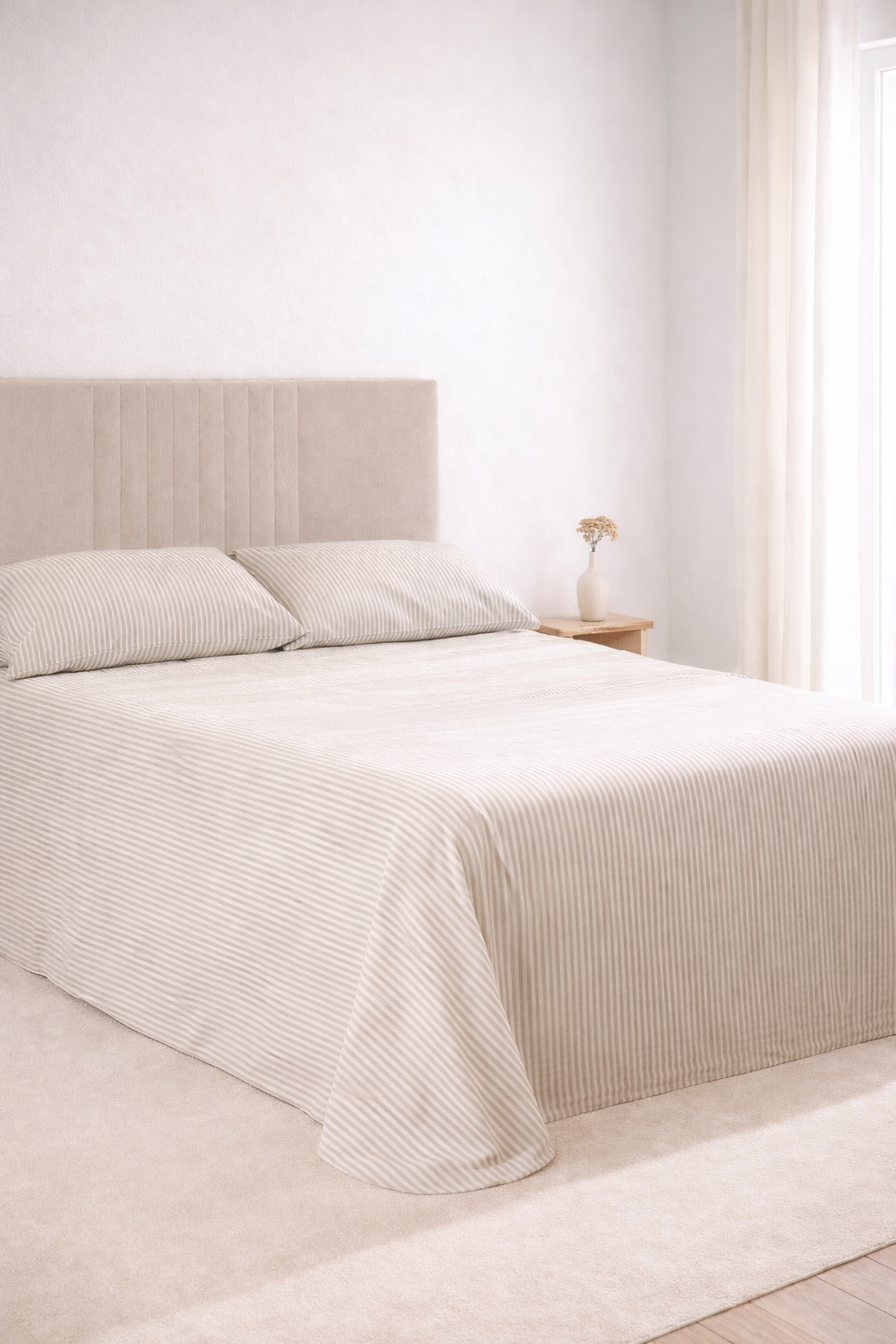 Duo Nórdico Don Algodon Olena 150 Hilos Arena - Set Funda Nórdica + Funda de Almohada