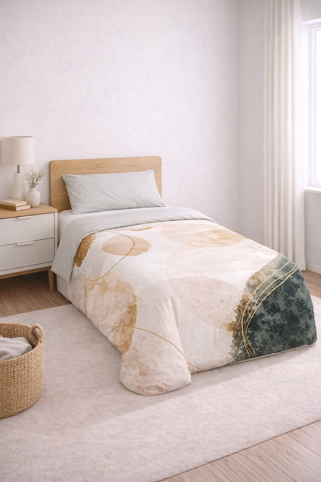 Dúo Nórdico Don Algodon Digital Yalena - Set Funda Nórdica + Funda de Almohada