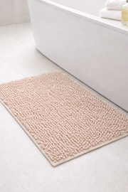 Alfombra de Baño Eden Shagy Lisa Beige 60 x 40 cm