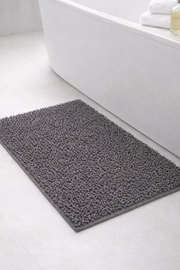 Alfombra de Baño Eden Shagy Lisa Gris 60 x 40 cm