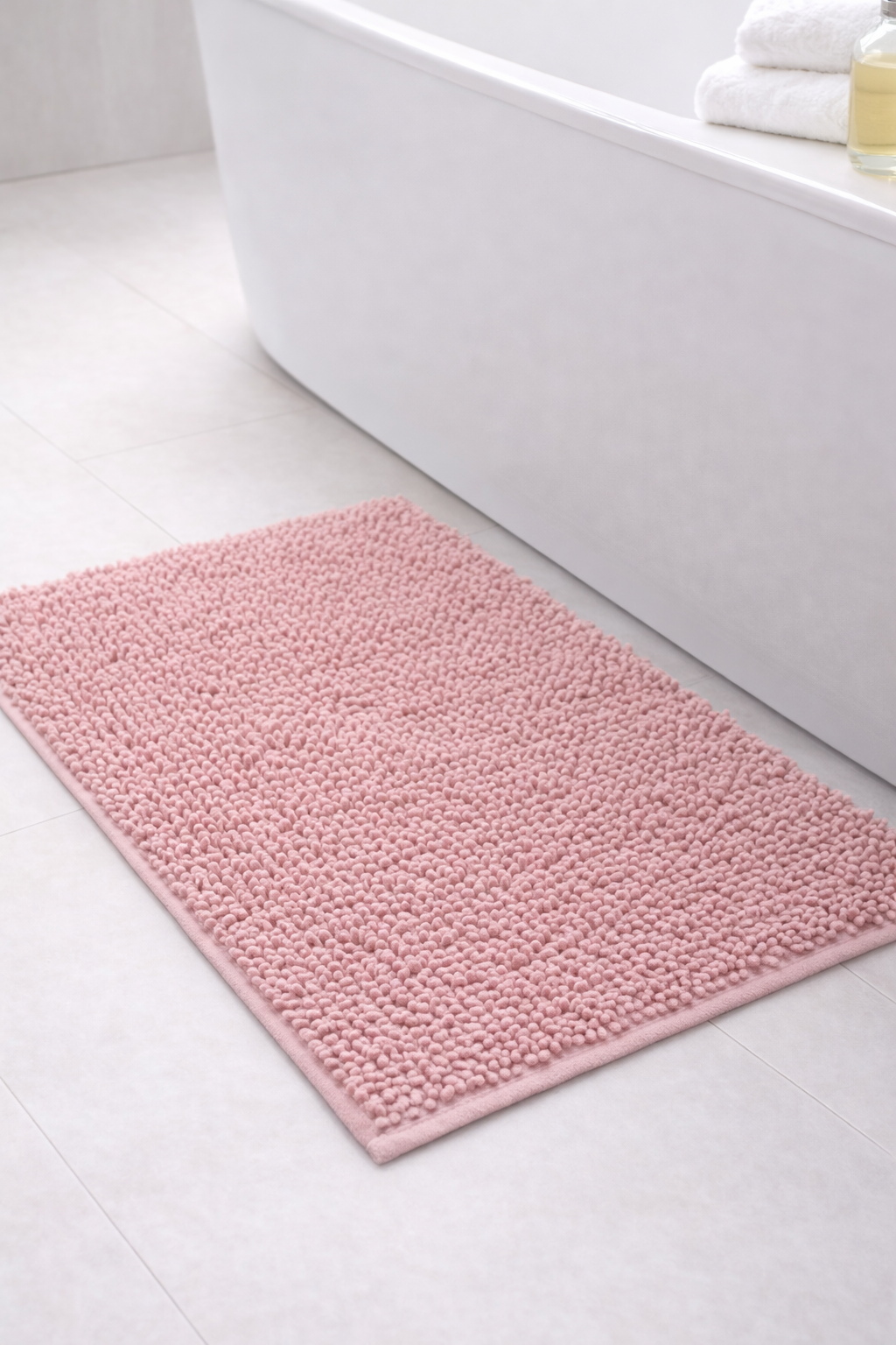 Alfombra de Baño Eden Shagy Lisa Rosa Palo 60 x 40 cm