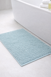 Alfombra de Baño Eden Shagy Lisa Agua Marina 60 x 40 cm