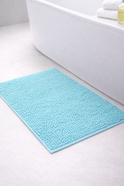 Alfombra de Baño Eden Shagy Lisa Turquesa 60 x 40 cm