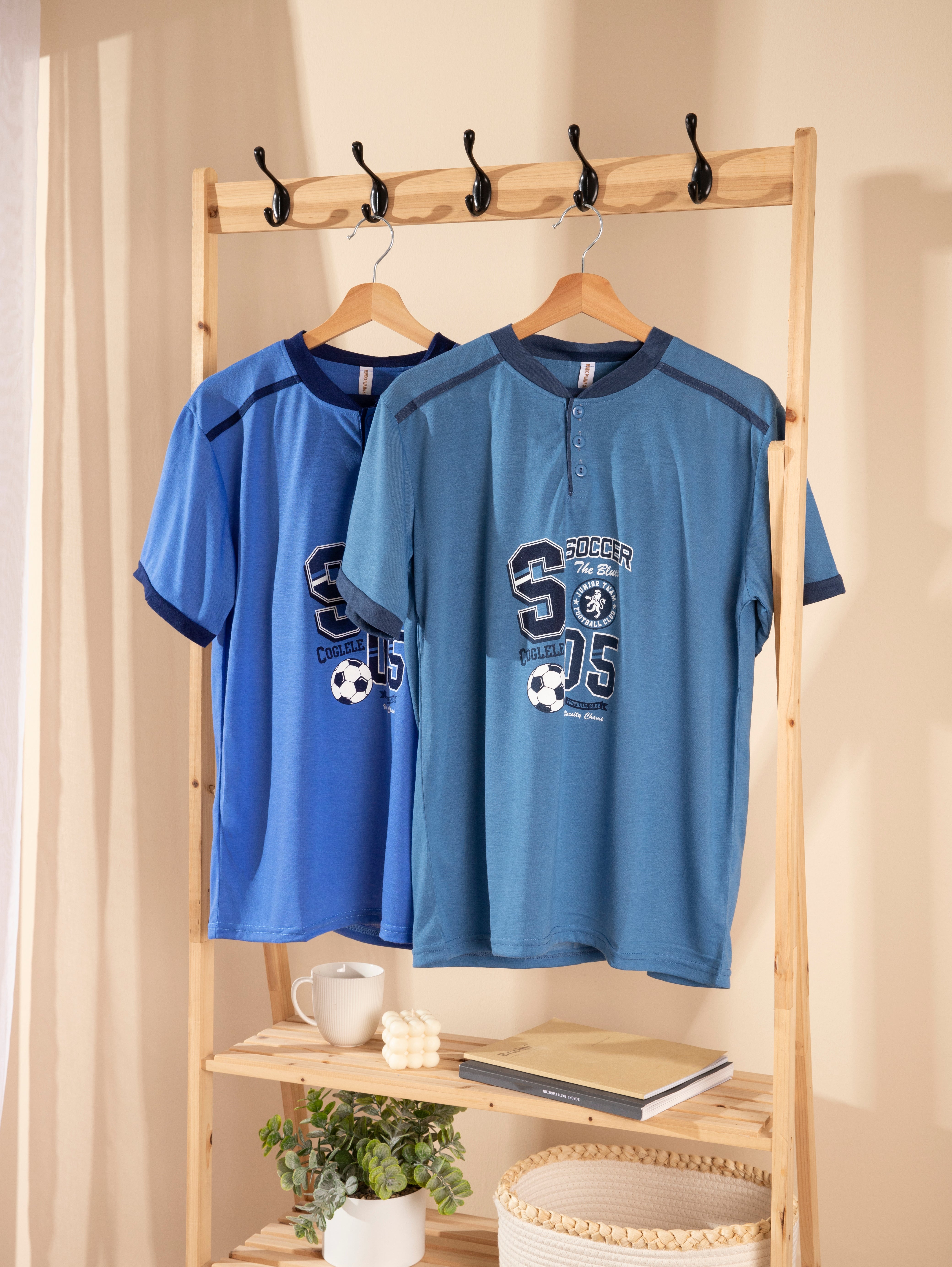 Pijama Hombre Corto Sport Azul