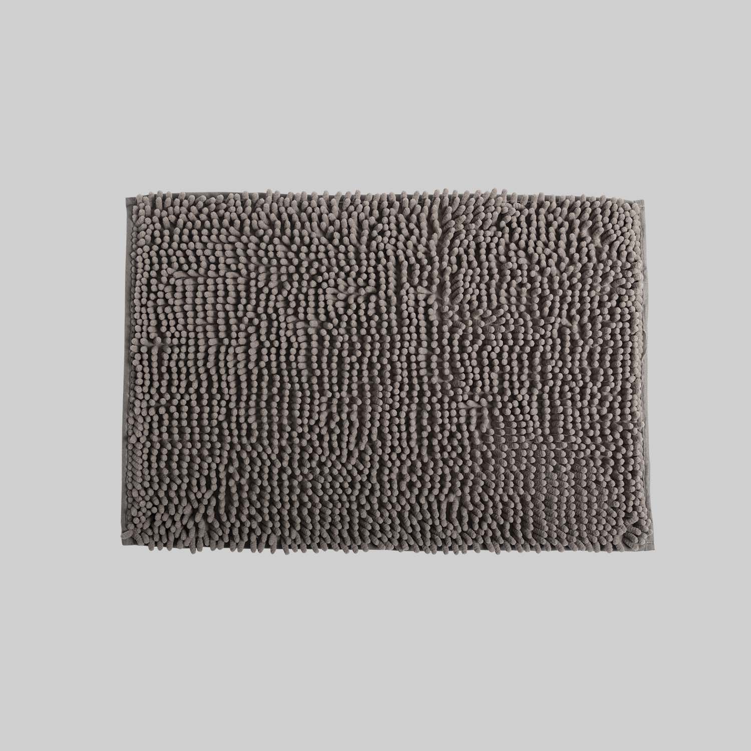 Alfombra de Baño Eden Shagy Lisa Gris 60 x 40 cm