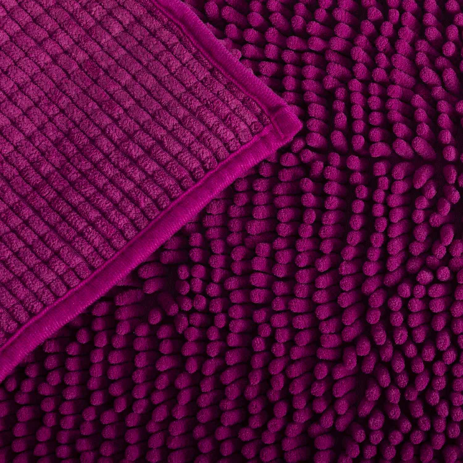 Alfombra de Baño Eden Shagy Lisa Berenjena 60 x 40 cm