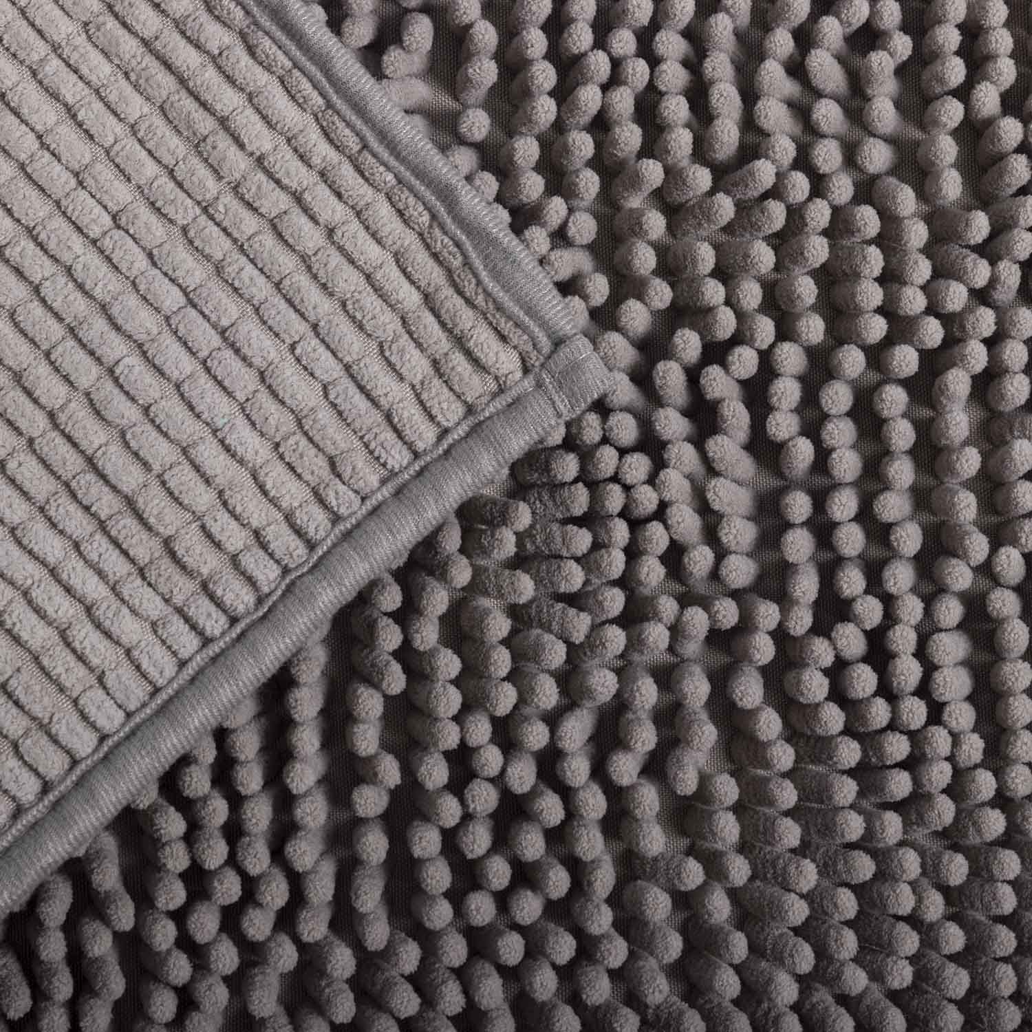 Alfombra de Baño Eden Shagy Lisa Gris 60 x 40 cm