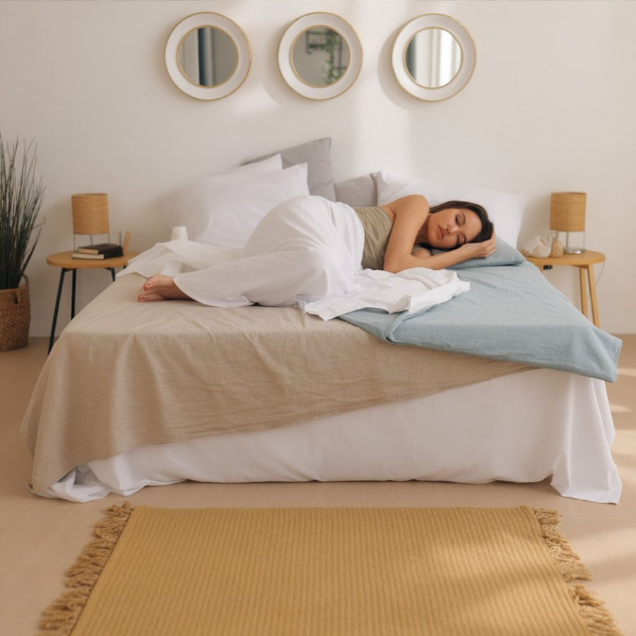 Set 3 Espejos Redondos Blanco Dorado