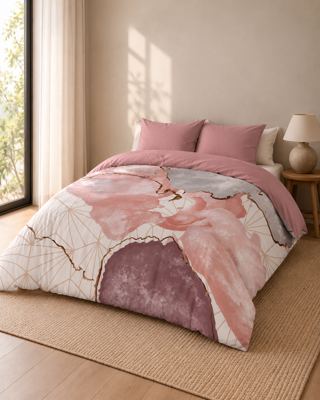 Dúo Nórdico Don Algodon Digital Servilia 150 Hilos - Set Funda Nórdica + Funda de Almohada